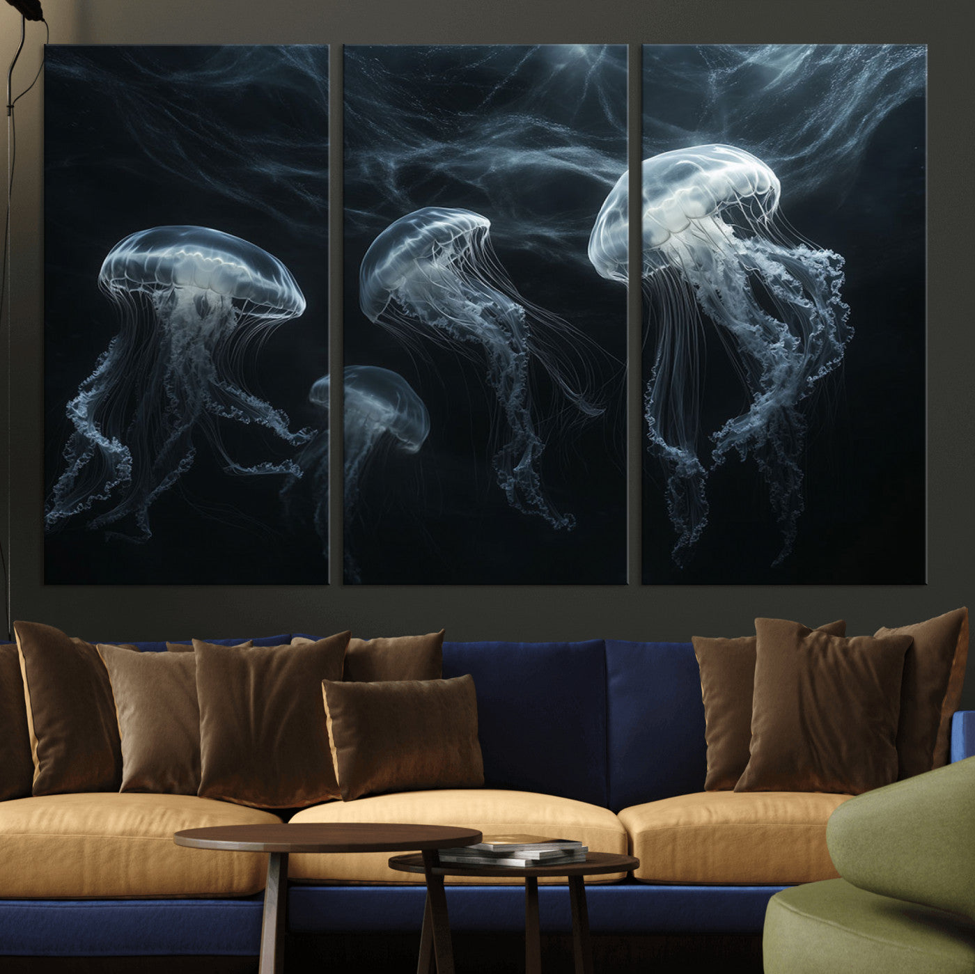 53117-MGV-CV-36X24-Jellyfish Wall Art Canvas Print, Elegant Wall Decor