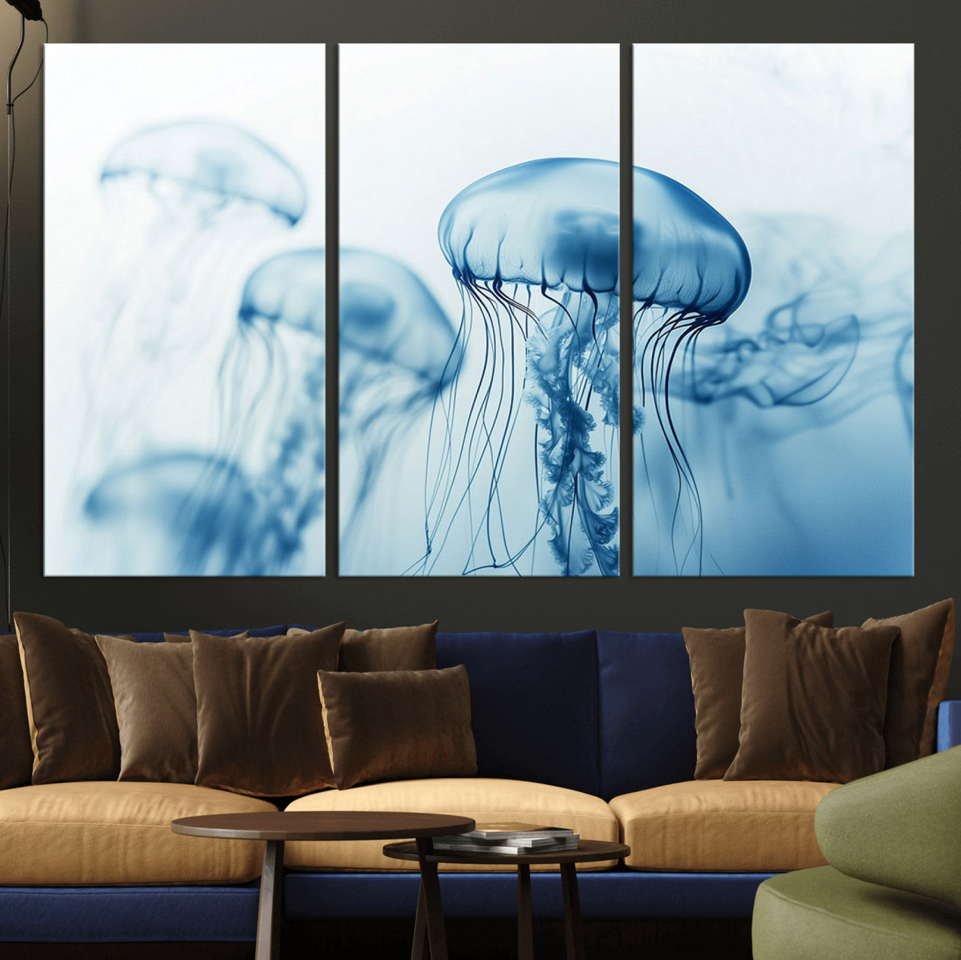 87333-MGV-CV-36X24-Blue Jellyfish Wall Art Canvas Print