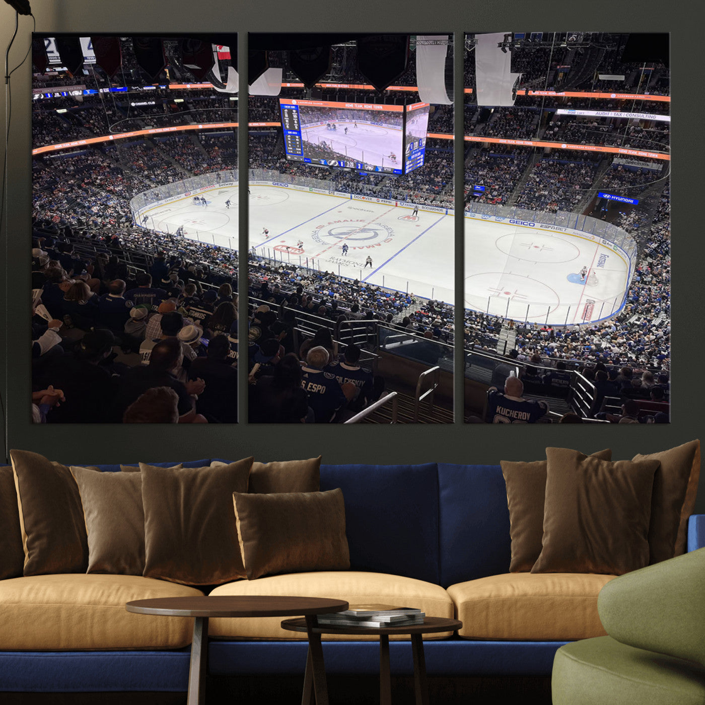 51641-MGV-CV-36X24-Amalie Arena Florida Wall Art Canvas Print - NHL Hockey Stadium Print
