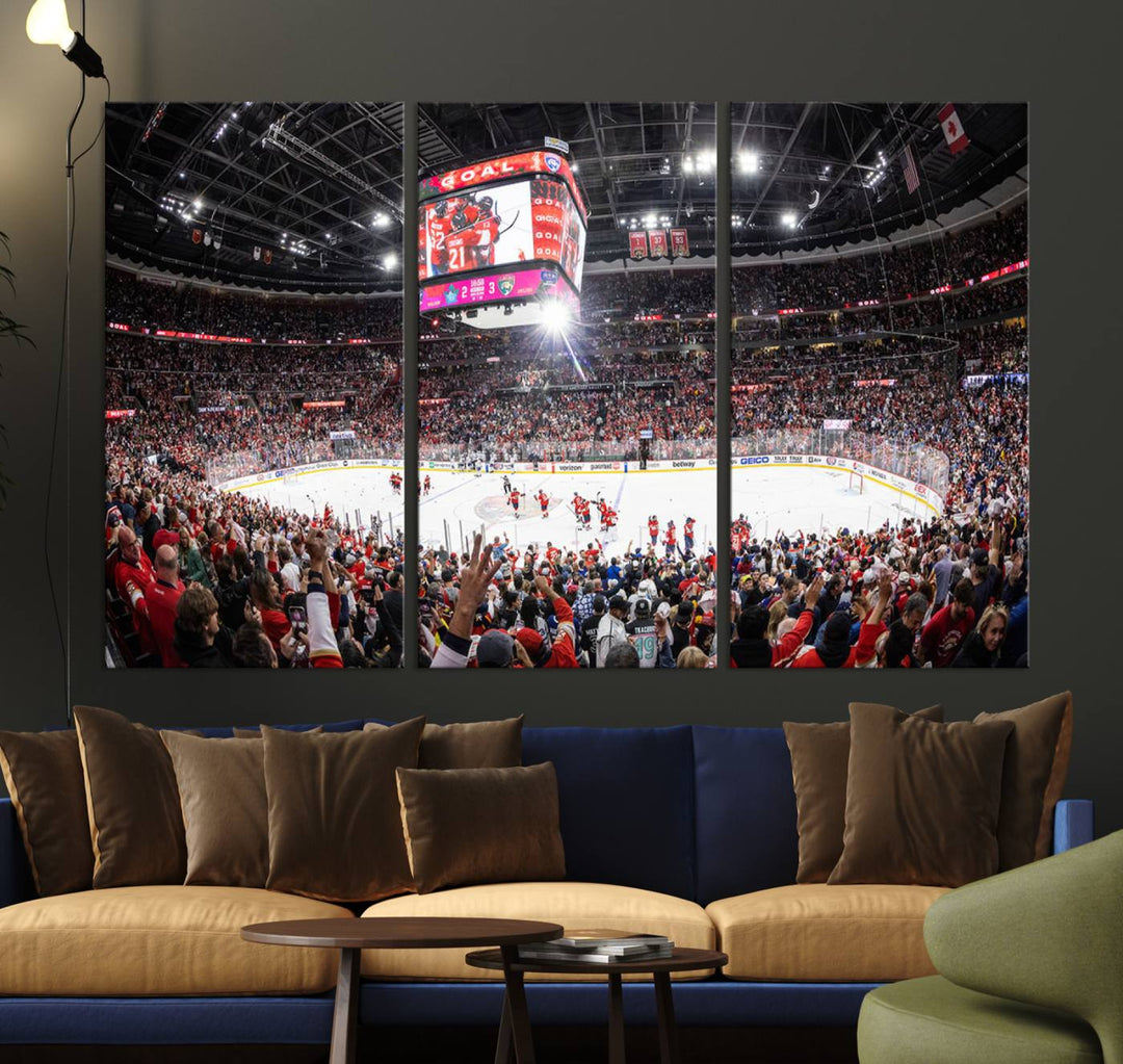 Amerant Bank Arena Wall Art Canvas Print - Basketball Arena Stadium Print