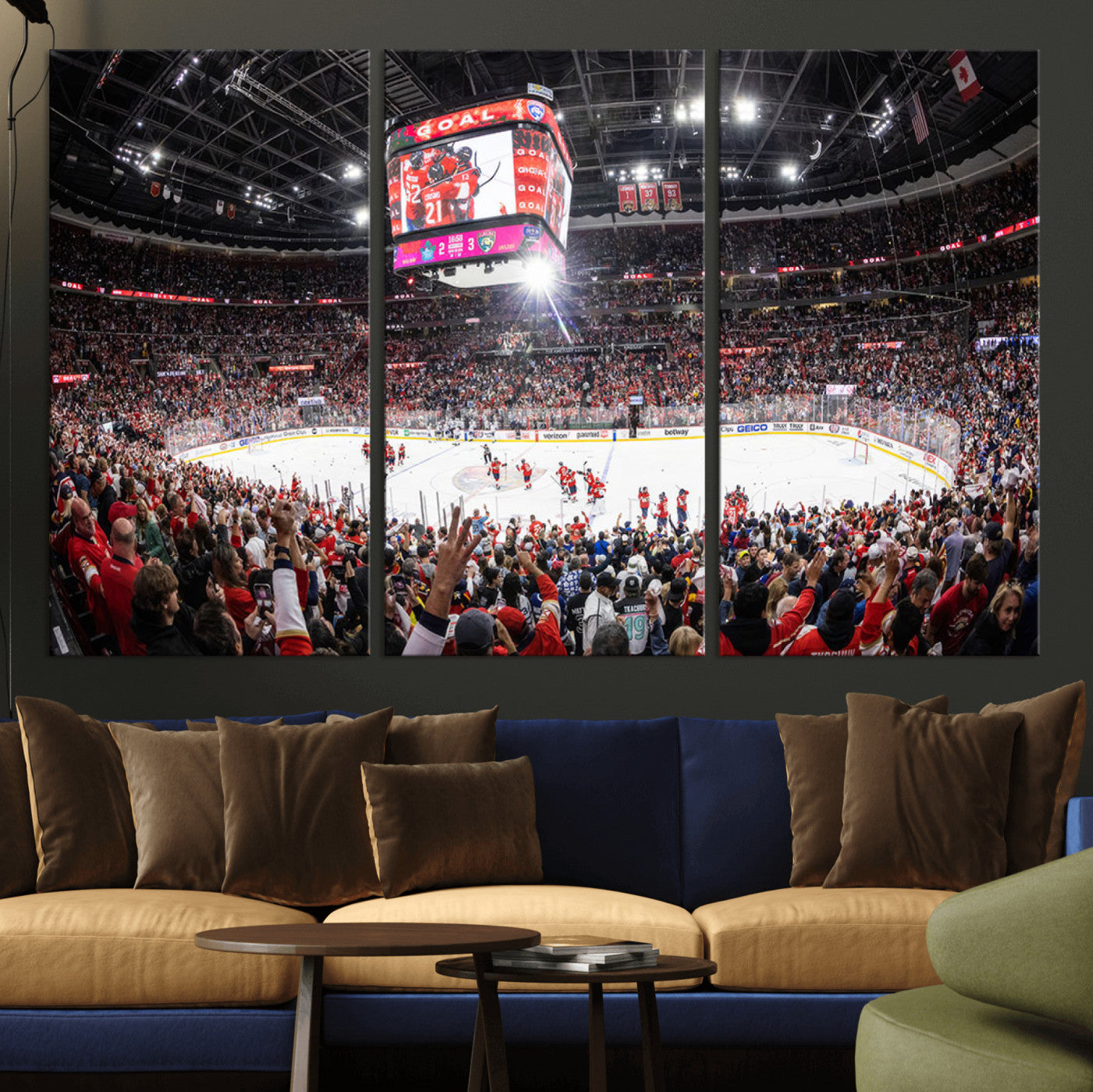 MGV-CV-48X32-3P - Amerant Bank Arena Wall Art Canvas Print - Basketball Arena Stadium Print