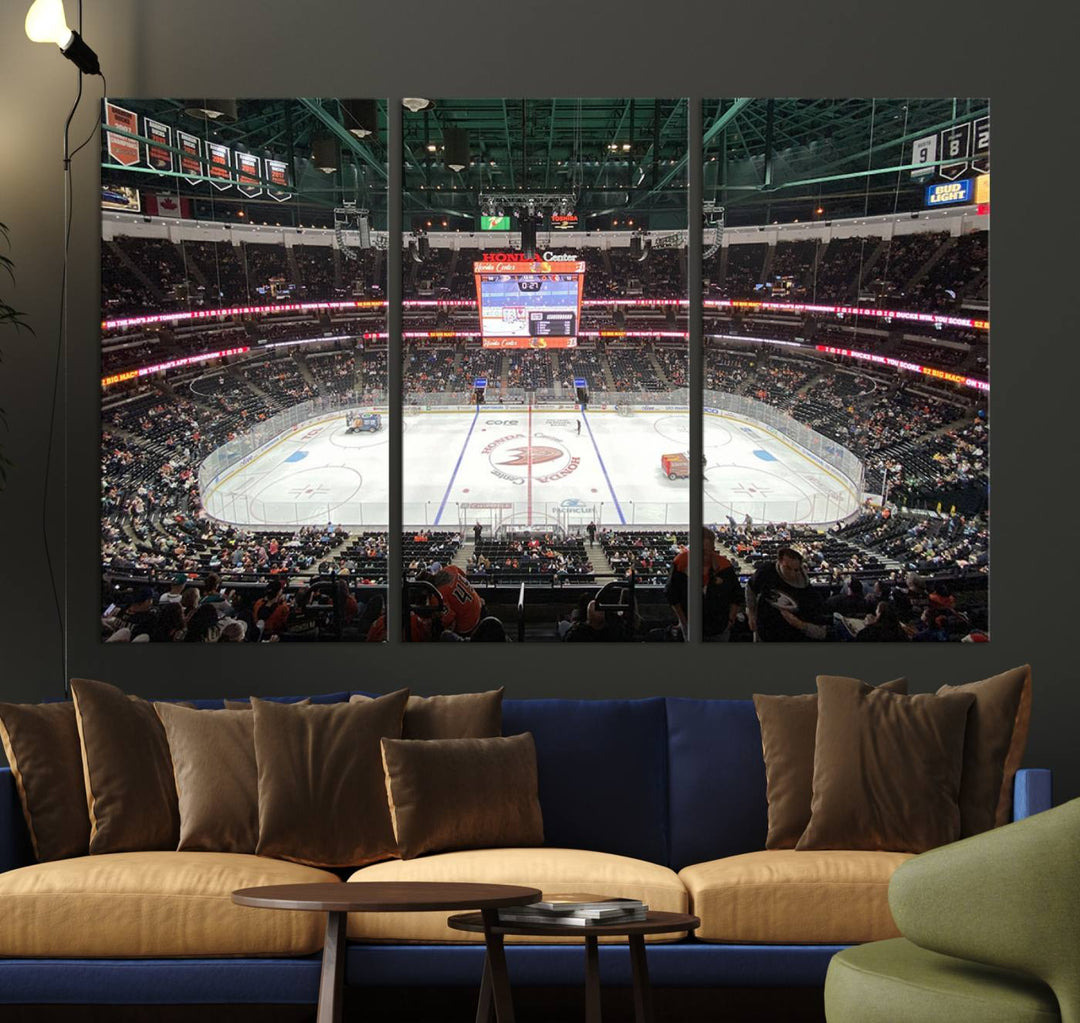 Honda Center California Anaheim Ducks Ice Hockey Stadium Wall Art Canvas Print