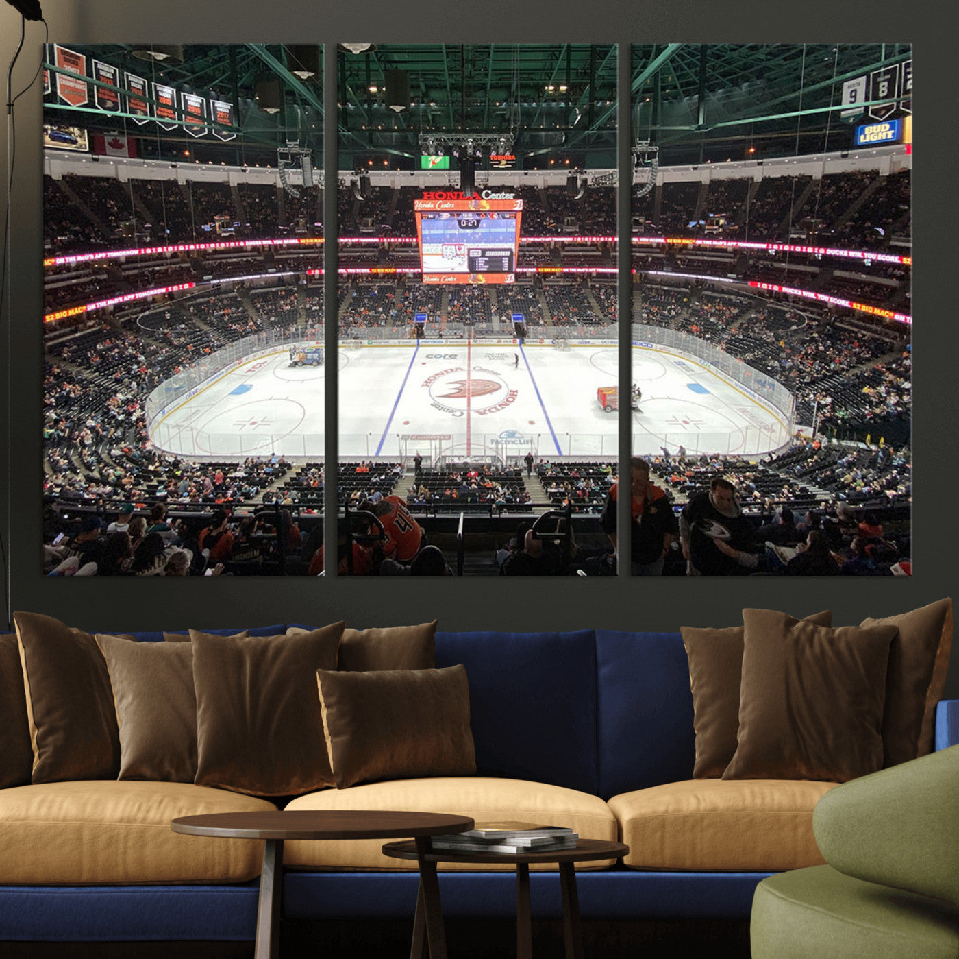MGV-CV-48X32-3P - Honda Center California Anaheim Ducks Ice Hockey Stadium Canvas Print Wall Art