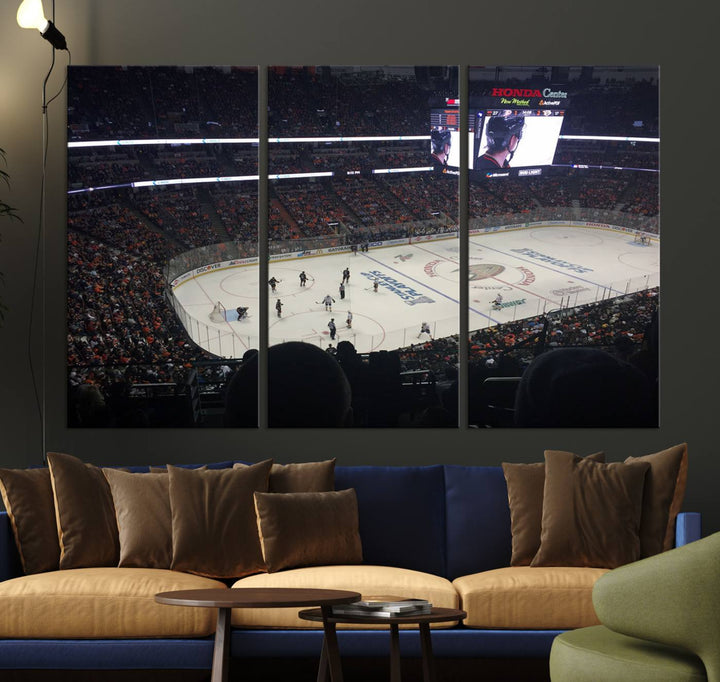 Honda Center California Anaheim Ducks Hockey Stadium Wall Art Canvas Print