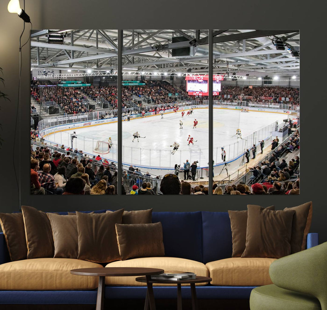 Lausanne Arena Ice Hockey Stadium Wall Art Canvas Print