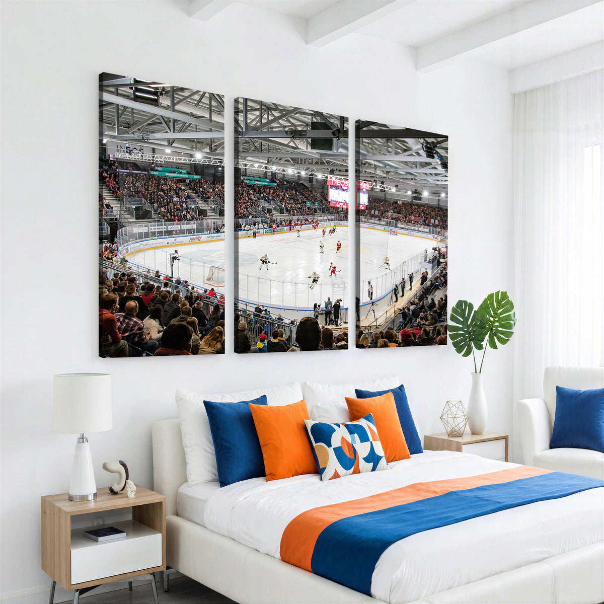 79352-MGV-CV-36X24 - Lausanne Arena Ice Hockey Stadium Wall Art Canvas Print