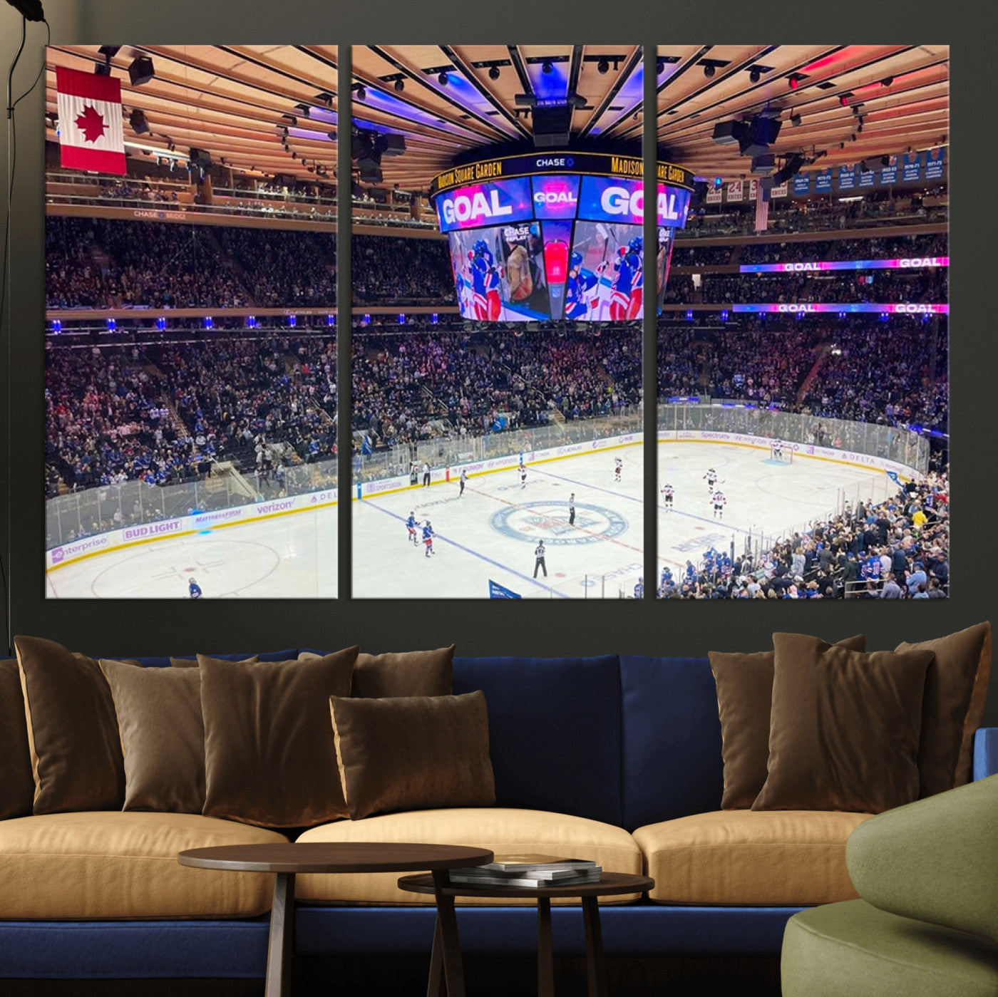 36401-MGV-CV-36X24-Madison New York Rangers Hockey Stadium Wall Art Canvas Print