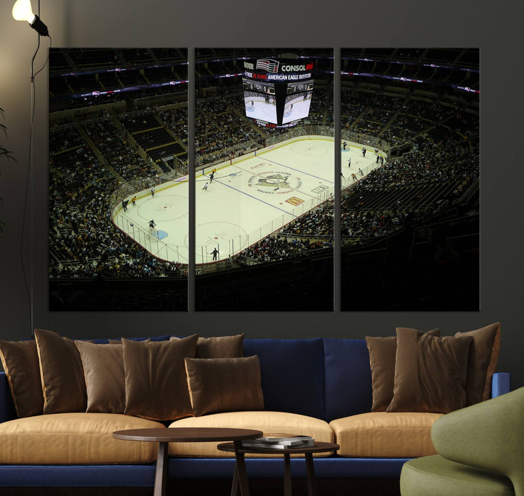 PPG Paints Arena Pennsylvania Pittsburgh Penguins Hockey Stadium Wall Art Canvas Print