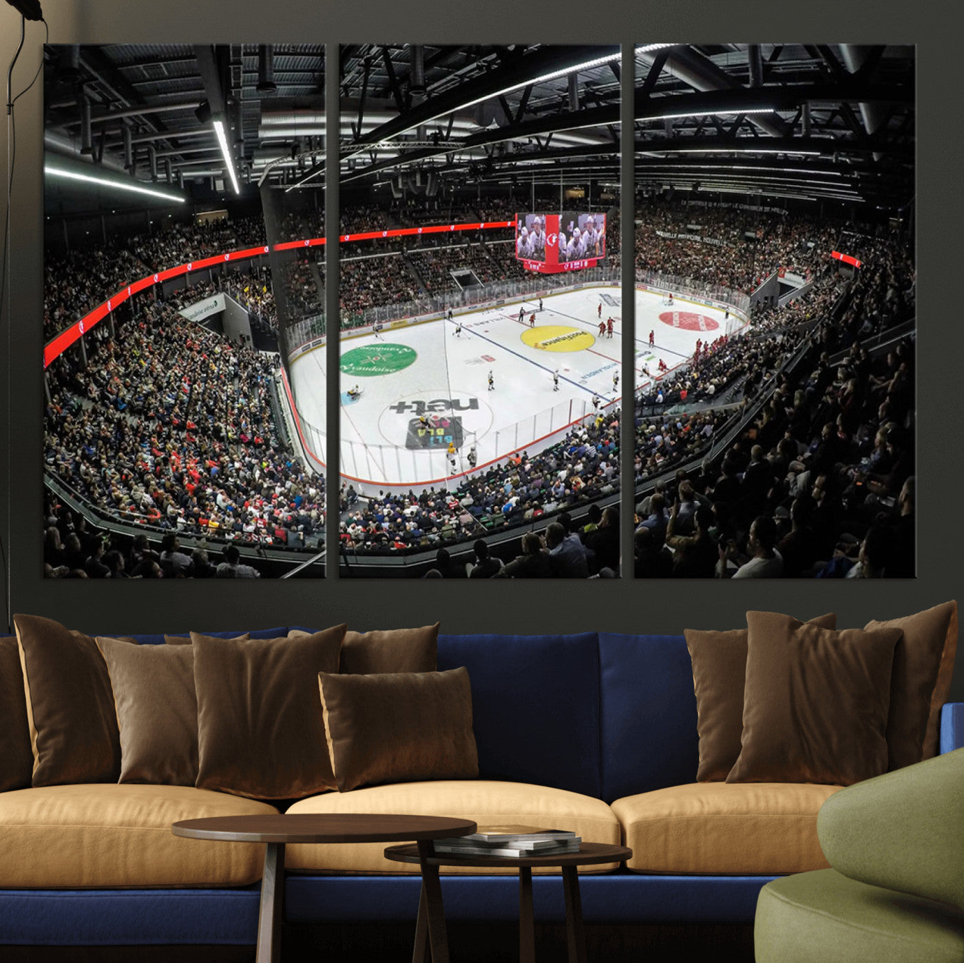 46282-MGV-CV-36X24-Vaudoise Lausanne Ice Hockey Arena Stadium Wall Art Canvas, Vaudoise Lausanne Ice Hockey Canvas