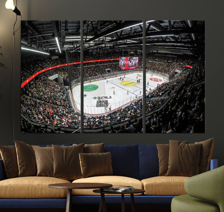 Vaudoise Lausanne Ice Hockey Arena Stadium Wall Art Canvas Print