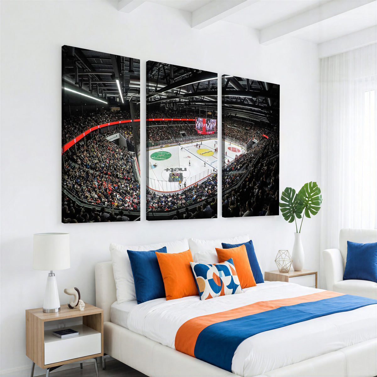 46282-MGV-CV-36X24 - Vaudoise Lausanne Ice Hockey Arena Stadium Wall Art Canvas