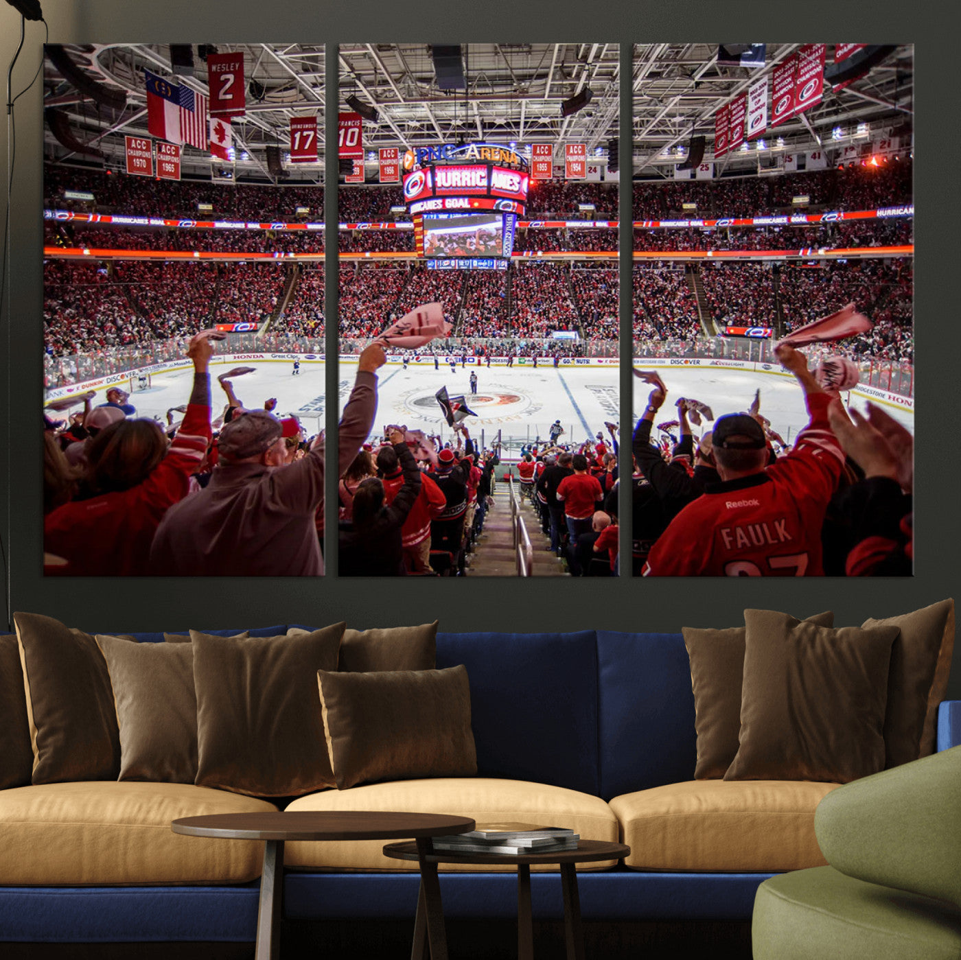 50609-MGV-CV-36X24-Carolina Hurricanes Ice Hockey Stadium Wall Art, Carolina Hurricanes Canvas Print