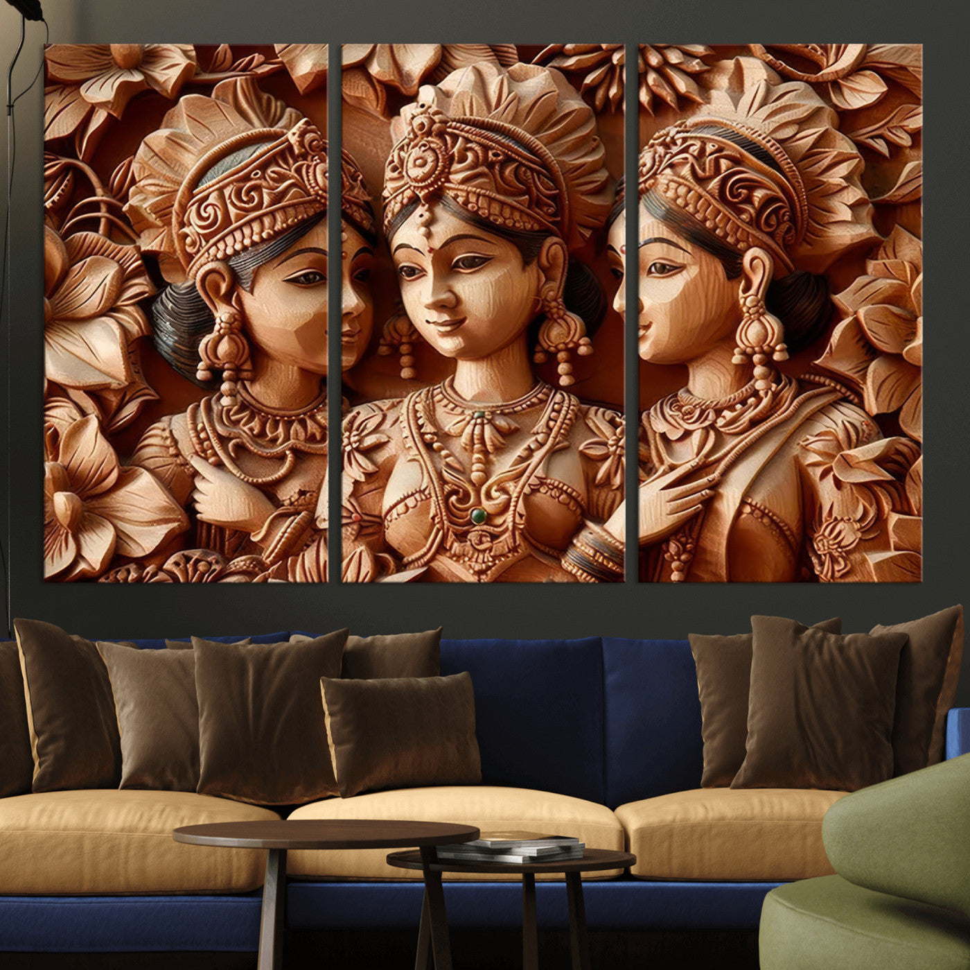 89522-MGV-CV-36X24-Indian Woman Statue Wall Art Canvas Print