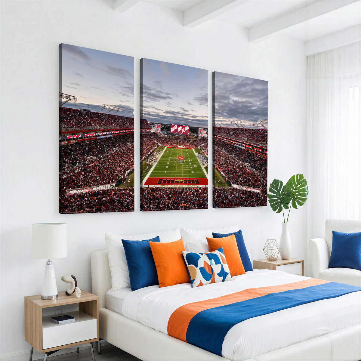 35698-MGV-CV-36X24 - Florida Tampa Raymond James Stadium Wall Art Canvas Print - NFL Football Stadium Print Canvas