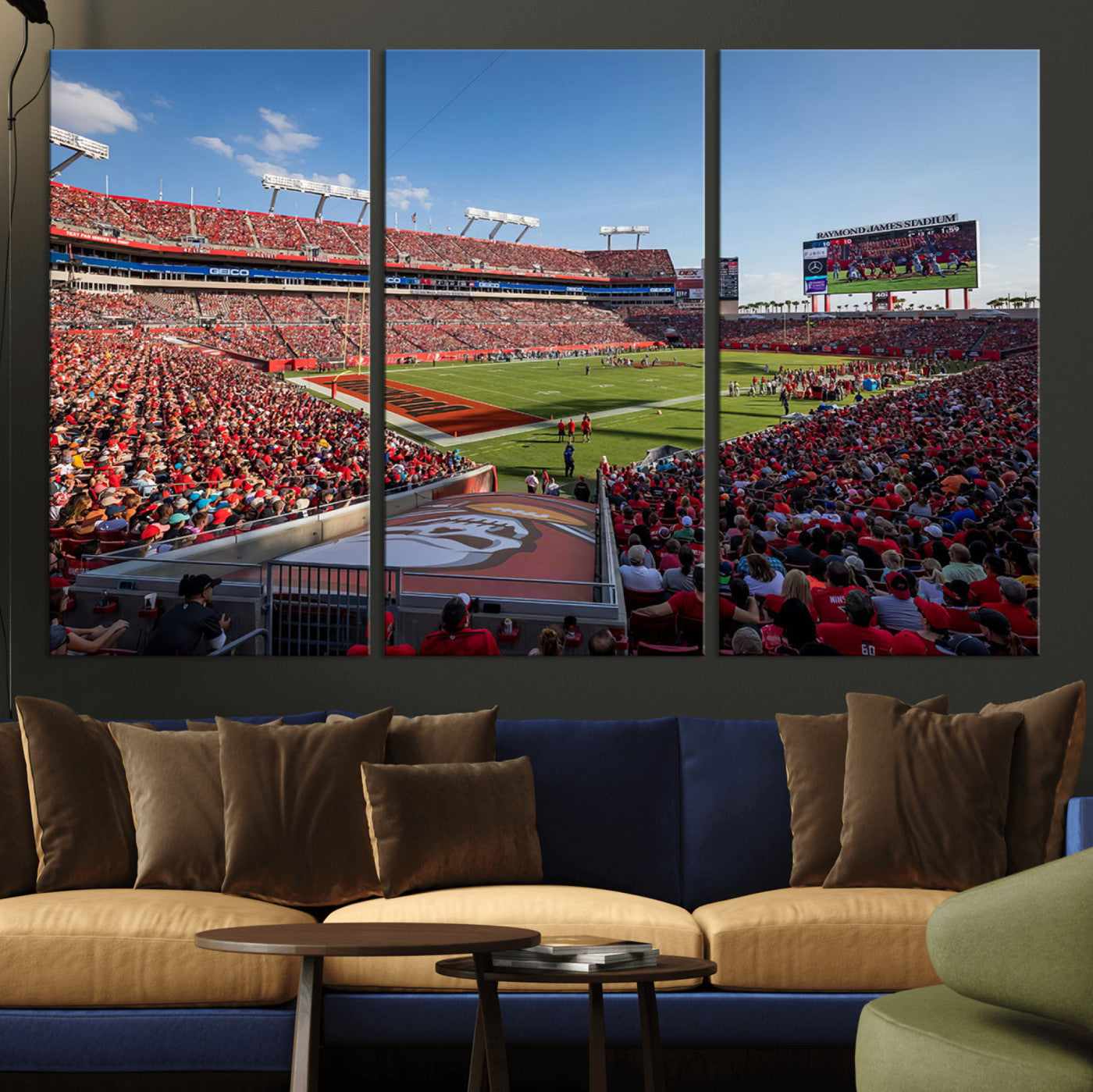 MGV-CV-48X32-3P - Florida Tampa Raymond James Stadium Wall Art Canvas Print - NFL Football Stadium Print