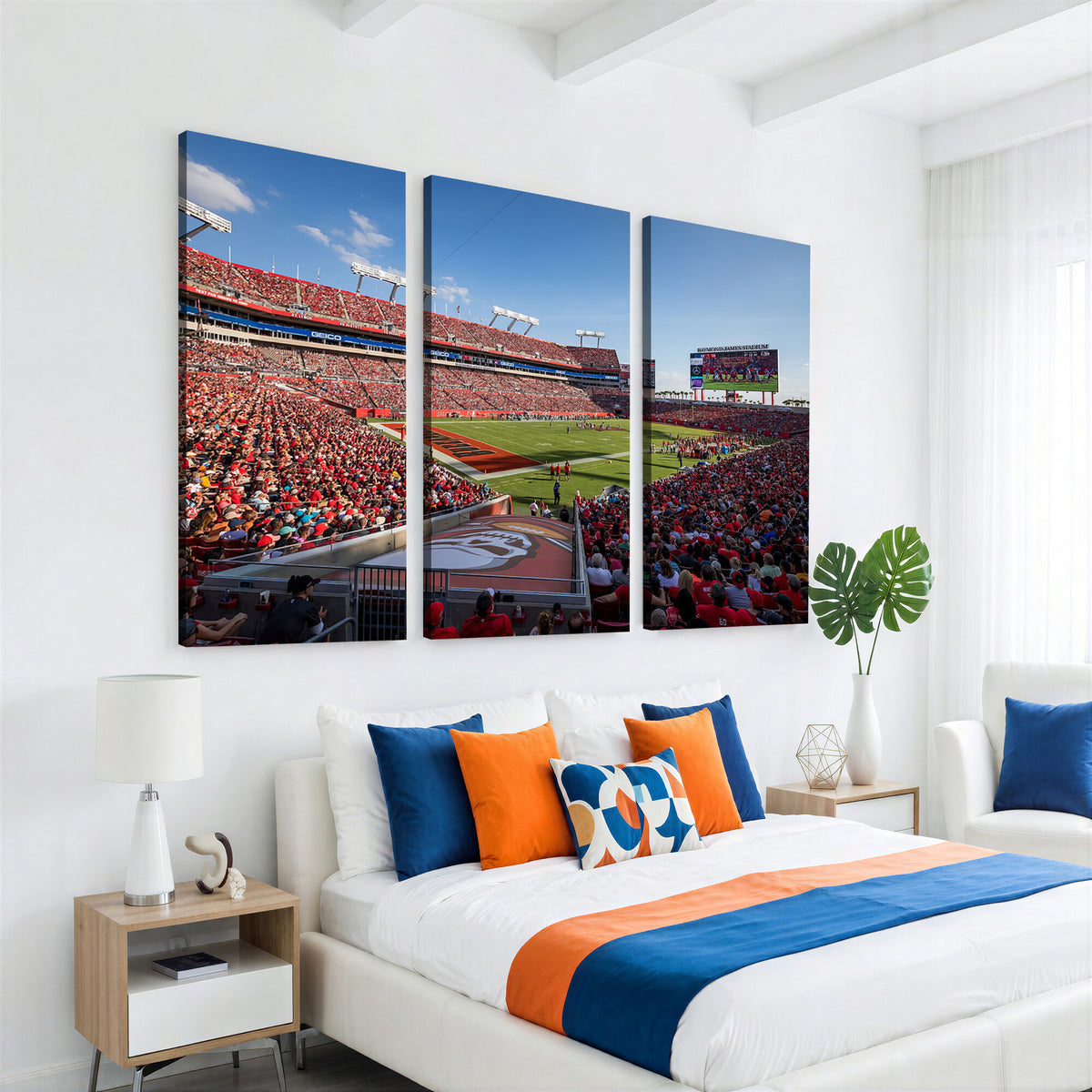 65229-MGV-CV-36X24 - Florida Tampa Raymond James Stadium Wall Art Canvas Print - NFL Football Stadium Print