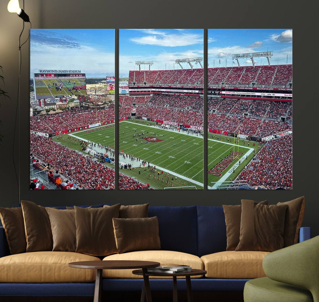 Florida Tampa Raymond James Stadium Wall Art Canvas Print - NFL Football Stadium Print