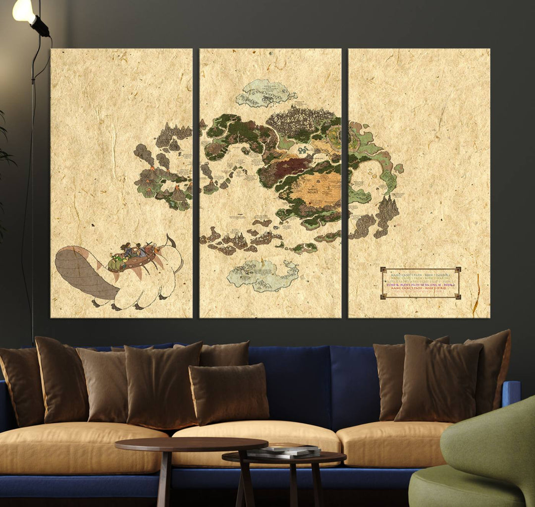 Last Air-Bender Avatar World Map Wall Art Canvas PrintWall Art Canvas Print