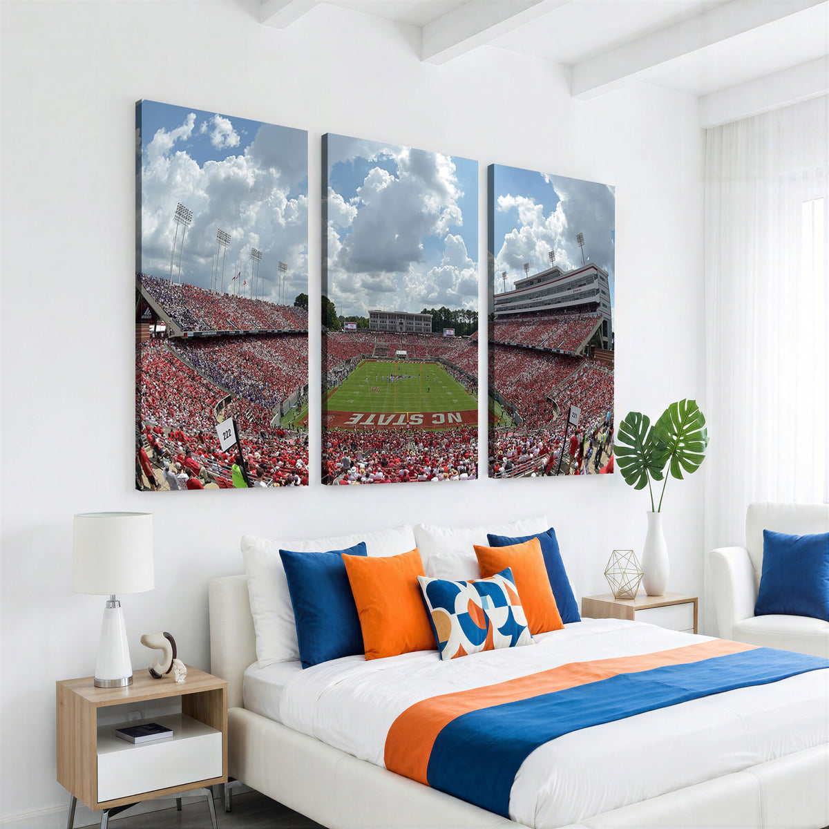 30640-MGV-CV-36X24 - NC State Wolfpack Football Team Print Canvas- Raleigh Carter-Finley Stadium Wall Art Canvas Print