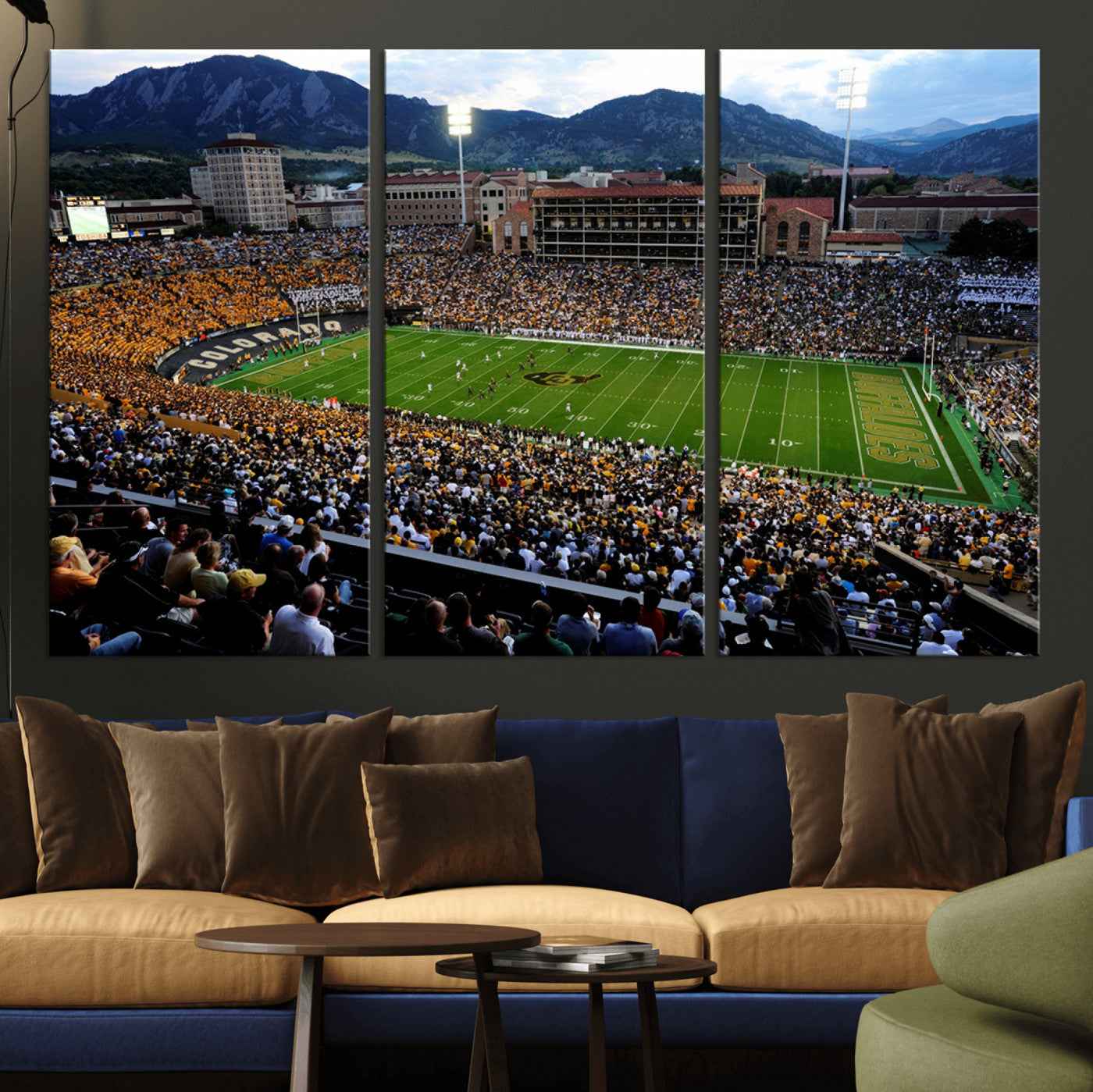 MGV-CV-48X32-3P - Colorado Buffaloes Canvas Print - Boulder Folsom Field Stadium Wall Art Canvas Print, Football Print