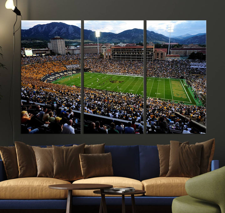 Colorado Buffaloes Football Team Print - Boulder Folsom Field Stadium Wall Art Canvas Print