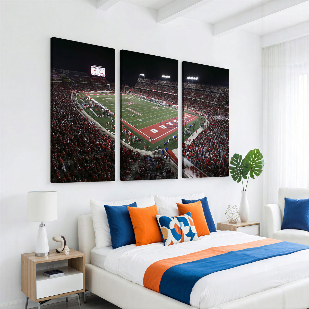 94207-MGV-CV-36X24 - Houston Cougars Football Team Print - Houston TDECU Stadium Wall Art Canvas Print