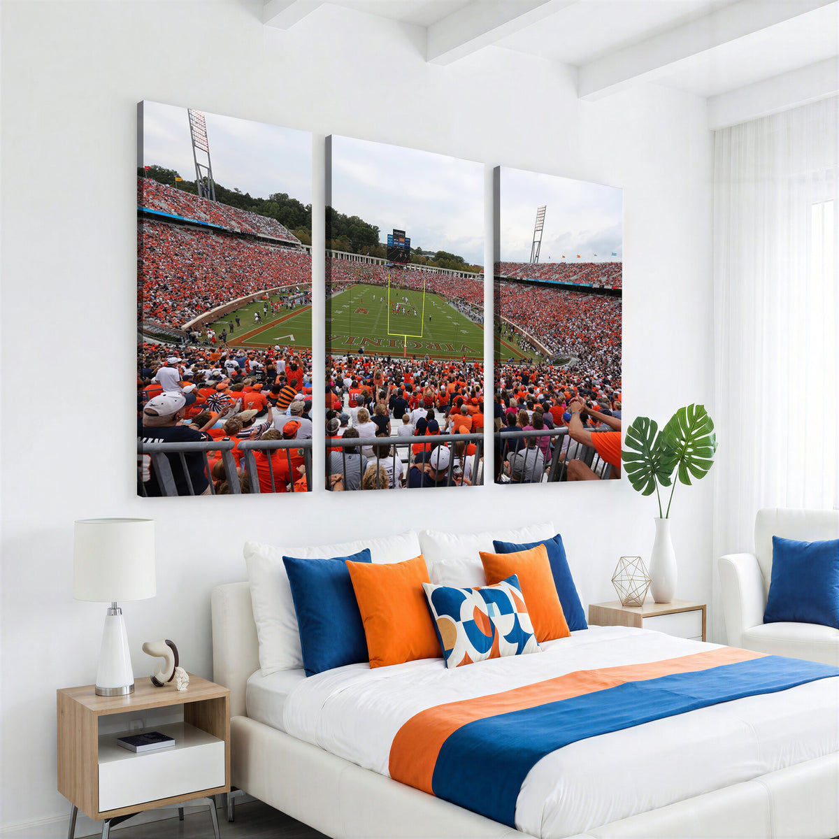 63606-MGV-CV-36X24 - Virginia Cavaliers Football Team Print, Charlottesville, Extra Large Game Room Wall Decor