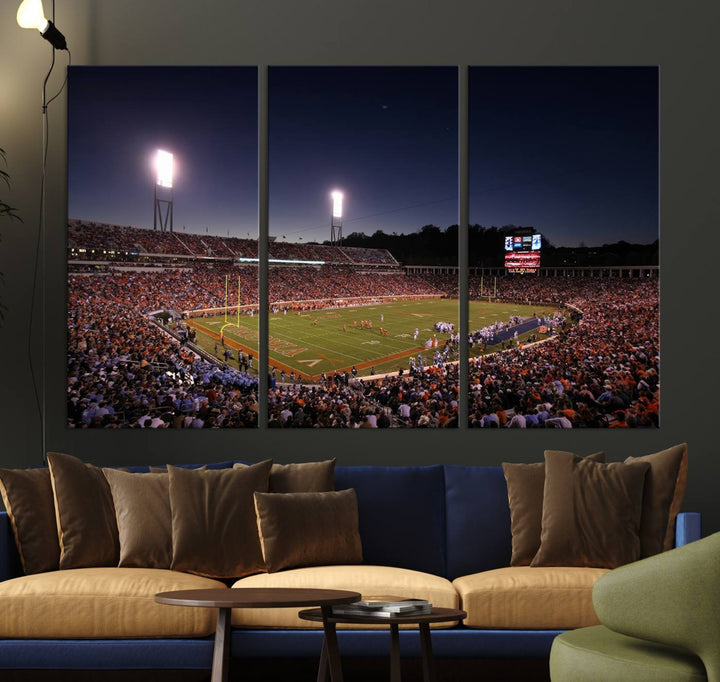 Virginia Cavaliers Football Team Print - Charlottesville Scott Stadium Wall Art Canvas Print