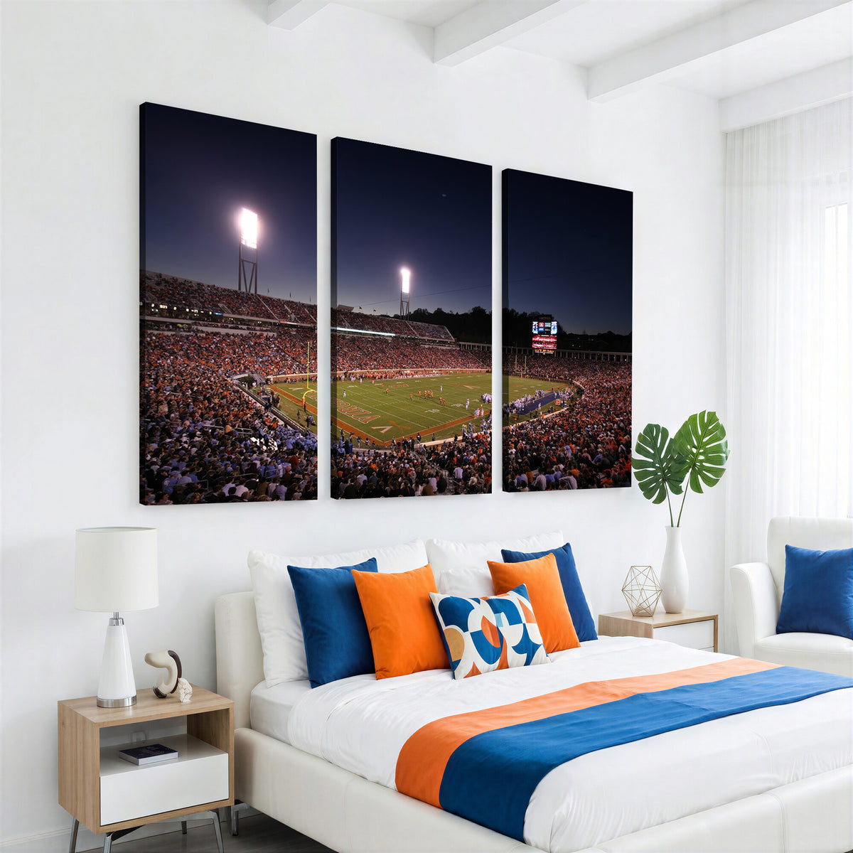 69378-MGV-CV-36X24 - Virginia Cavaliers Football Team Print - Charlottesville Scott Stadium Canvas Print Wall Art