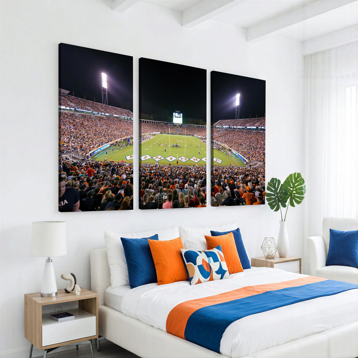 98441-MGV-CV-36X24 - Virginia Cavaliers Football Team Print - Charlottesville Scott Stadium Wall Art Canvas Print