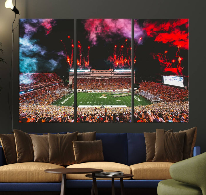 Virginia Tech Hokies Football Team Print - Blacksburg Lane Stadium Wall Art Canvas Print