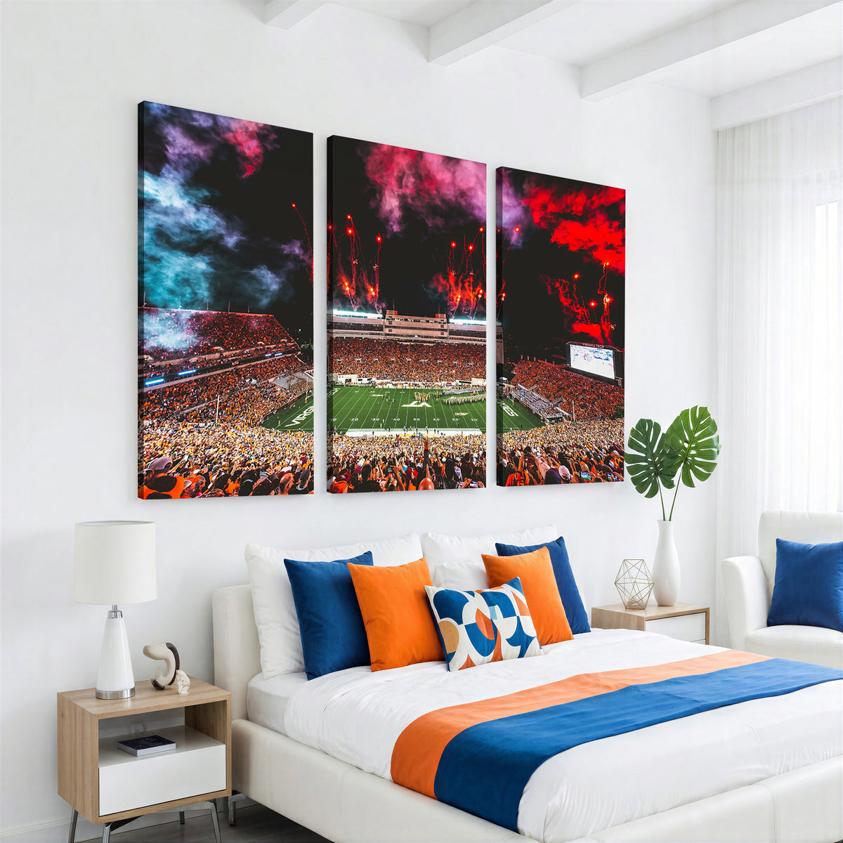 65761-MGV-CV-36X24 - Virginia Tech Hokies Football Team Print - Blacksburg Lane Stadium Wall Art Canvas Print