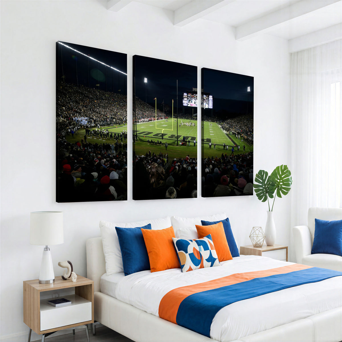 60140-MGV-CV-36X24 - Purdue Boilermakers Football Team Print - West Lafayette Ross–Ade Stadium Wall Art Canvas Print