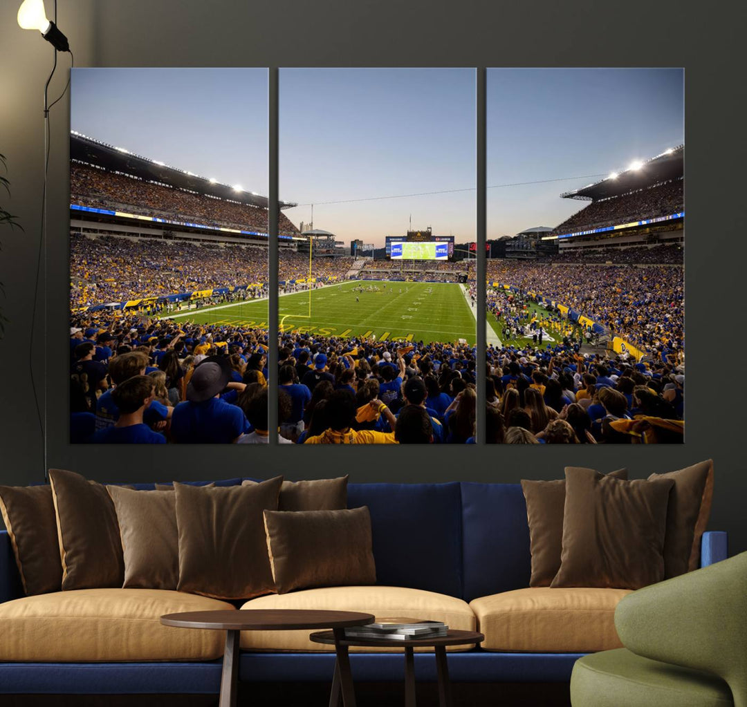 Pittsburgh Panthers Football Team Print - Pittsburgh Acrisure Stadium Wall Art Canvas Print