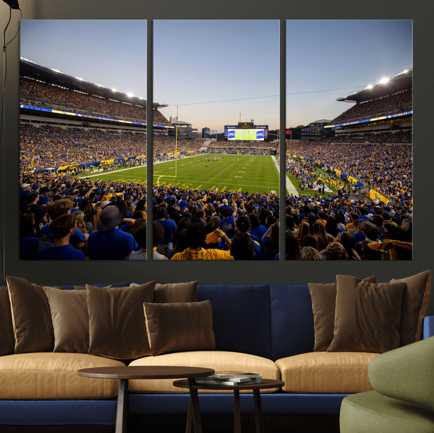 MGV-CV-48X32-3P - Pittsburgh Panthers Football Team Print - Pittsburgh Acrisure Stadium Wall Art Canvas Print