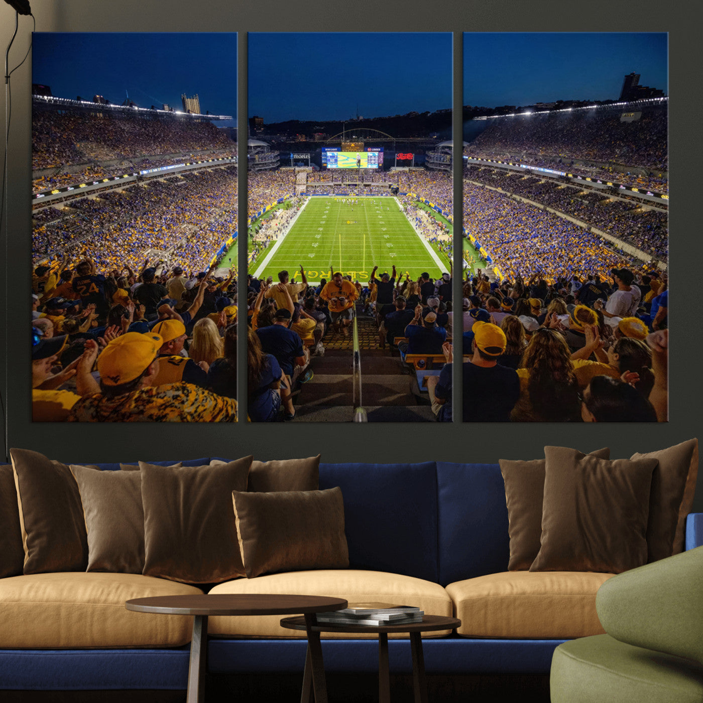 62297-MGV-CV-36X24-Pittsburgh Panthers Football Team Print - Pittsburgh Acrisure Stadium Wall Art Canvas Print