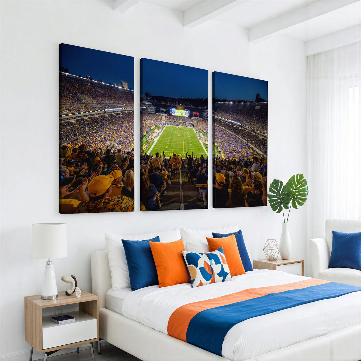 62297-MGV-CV-36X24 - Pittsburgh Panthers Football Team Print - Pittsburgh Acrisure Stadium Wall Art Canvas Print