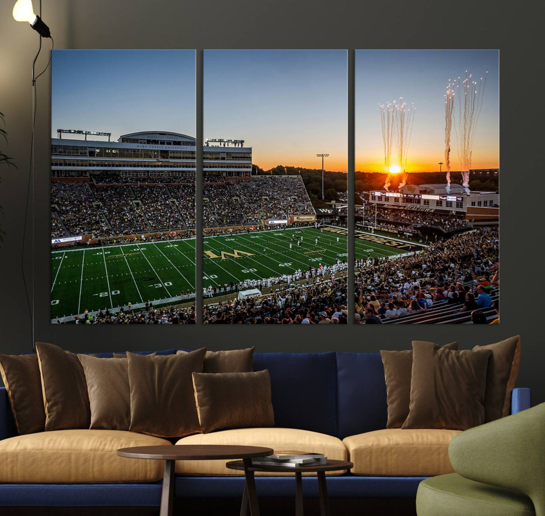 Demon Deacons Football Team Print - Winston-Salem Allegacy Federal Credit Union Stadium Wall Art Canvas Print