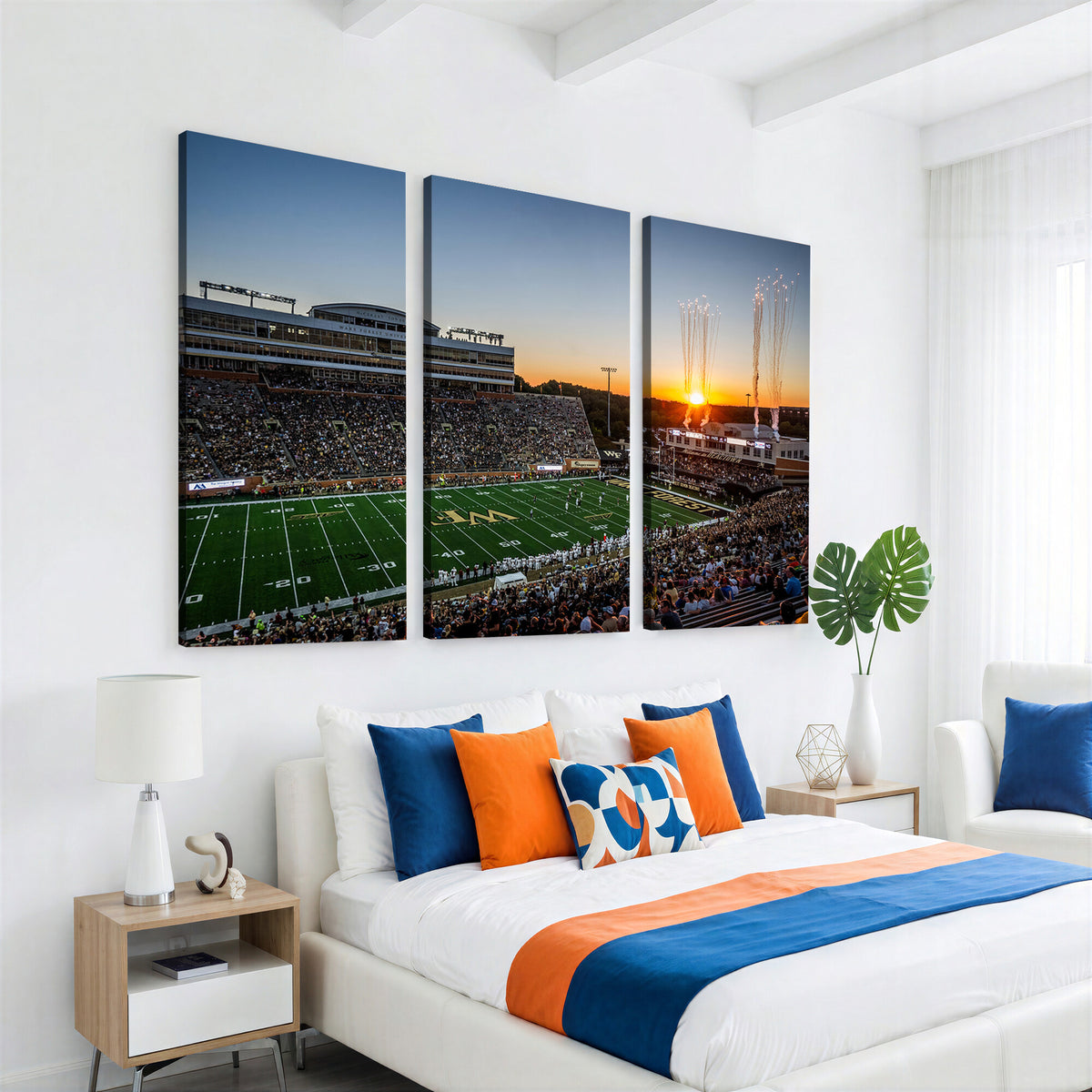 29253-MGV-CV-36X24 - Demon Deacons Football Team Print Canvas- Winston-Salem Allegacy Federal Credit Union Stadium Wall
