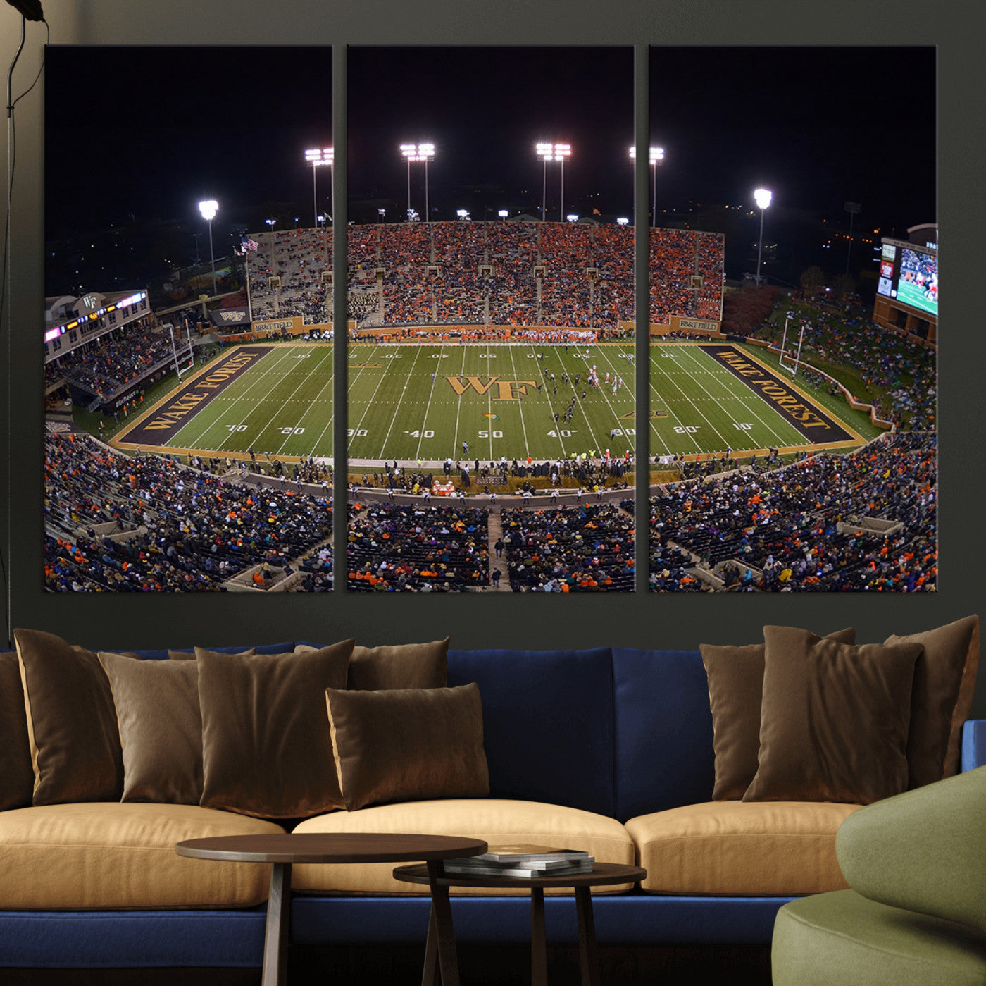 MGV-CV-48X32-3P - Demon Deacons Print Canvas, Football Team Print - Winston-Salem Allegacy Federal Credit Union