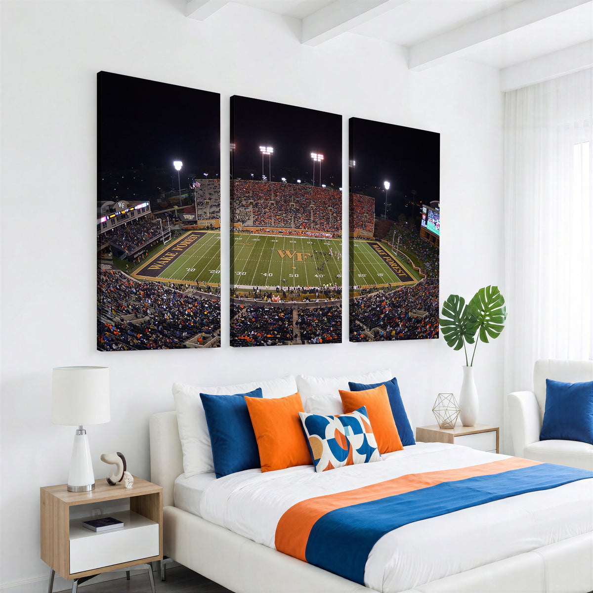 26033-MGV-CV-36X24 - Demon Deacons Print Canvas, Football Team Print