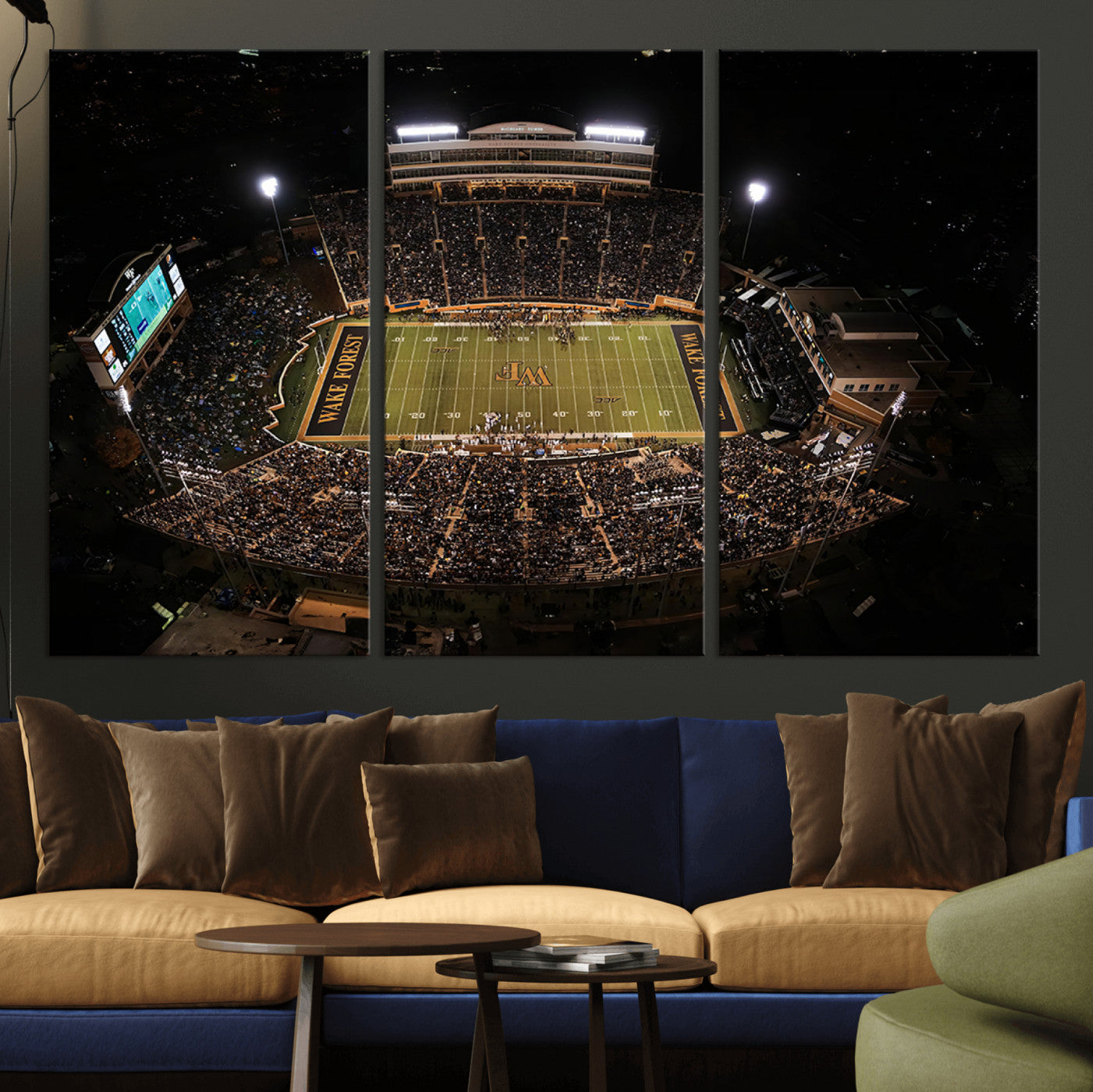 MGV-CV-48X32-3P - Wake Forest University Demon Deacons Canvas Printi, Football Team Print - Winston-Salem Allegacy