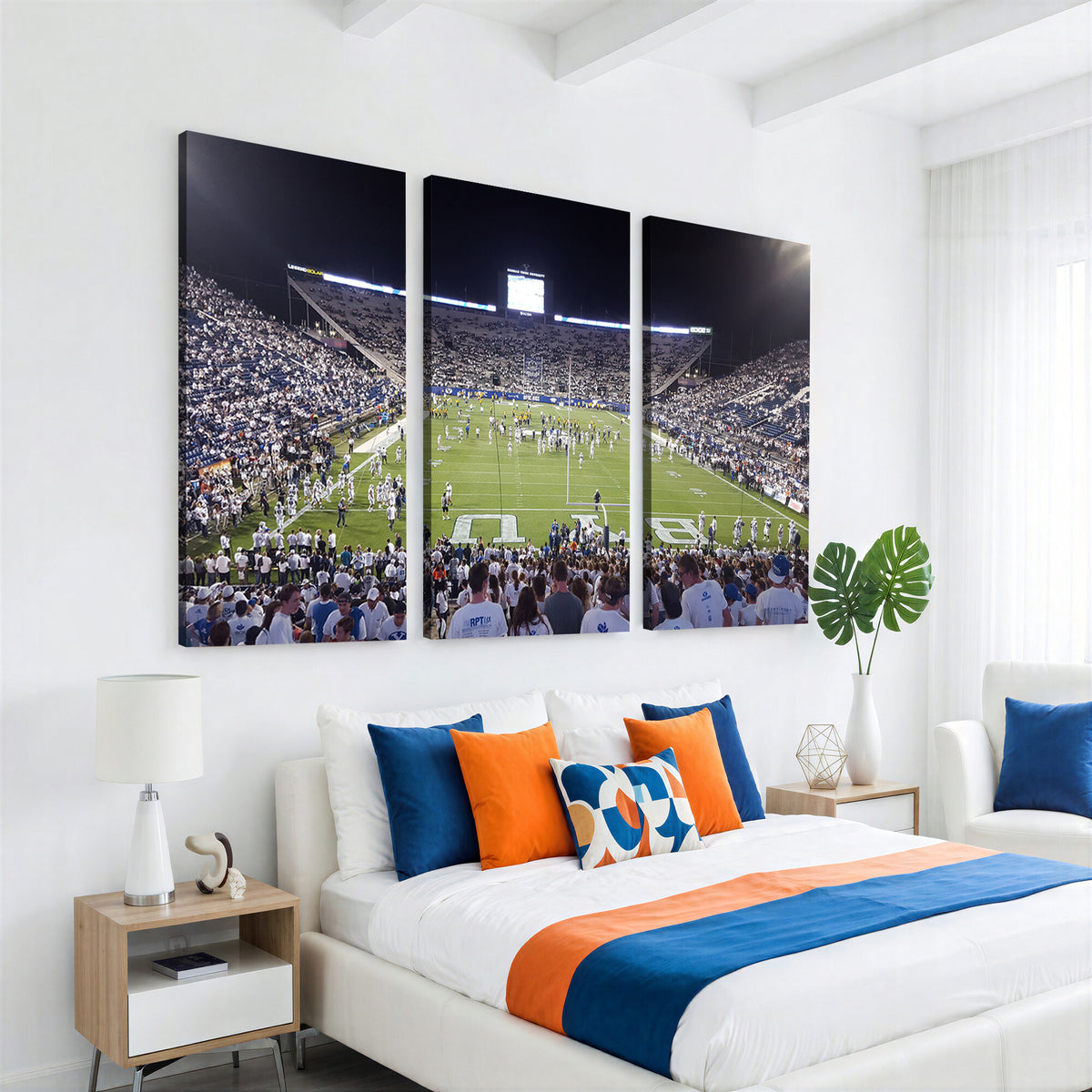 65036-MGV-CV-36X24 - Brigham Young University Cougars Football Print Canvas - Provo LaVell Edwards Stadium Wall Art