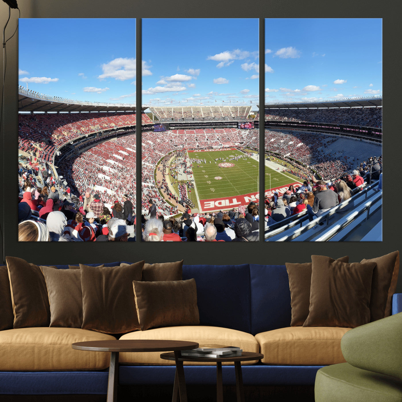 MGV-CV-48X32-3P - University of Alabama Crimson Tide Print Wall Art - Tuscaloosa Bryant-Denny Stadium Wall Art Canvas