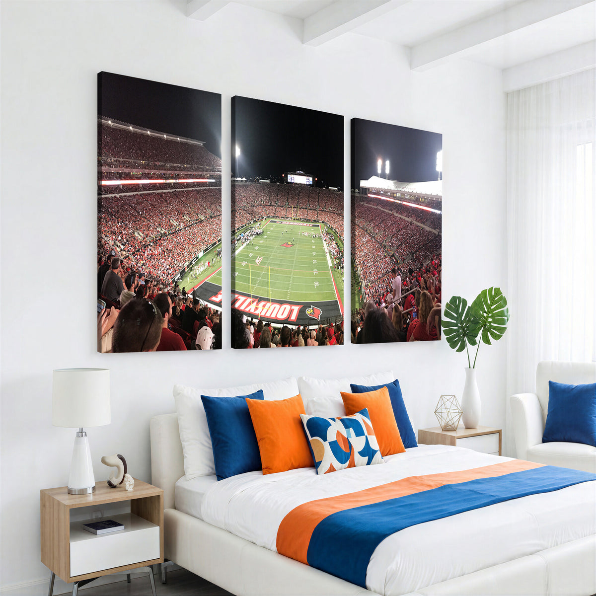 52267-MGV-CV-36X24 - University of Louisville Cardinals Football Team Print - Louisville Cardinal Stadium Wall Art Canvas