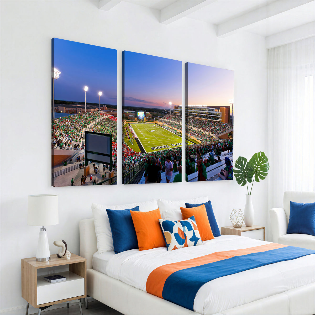 25916-MGV-CV-36X24 - University of North Texas Mean Green Football Team Print - Denton DATCU Stadium Canvas Print Wall