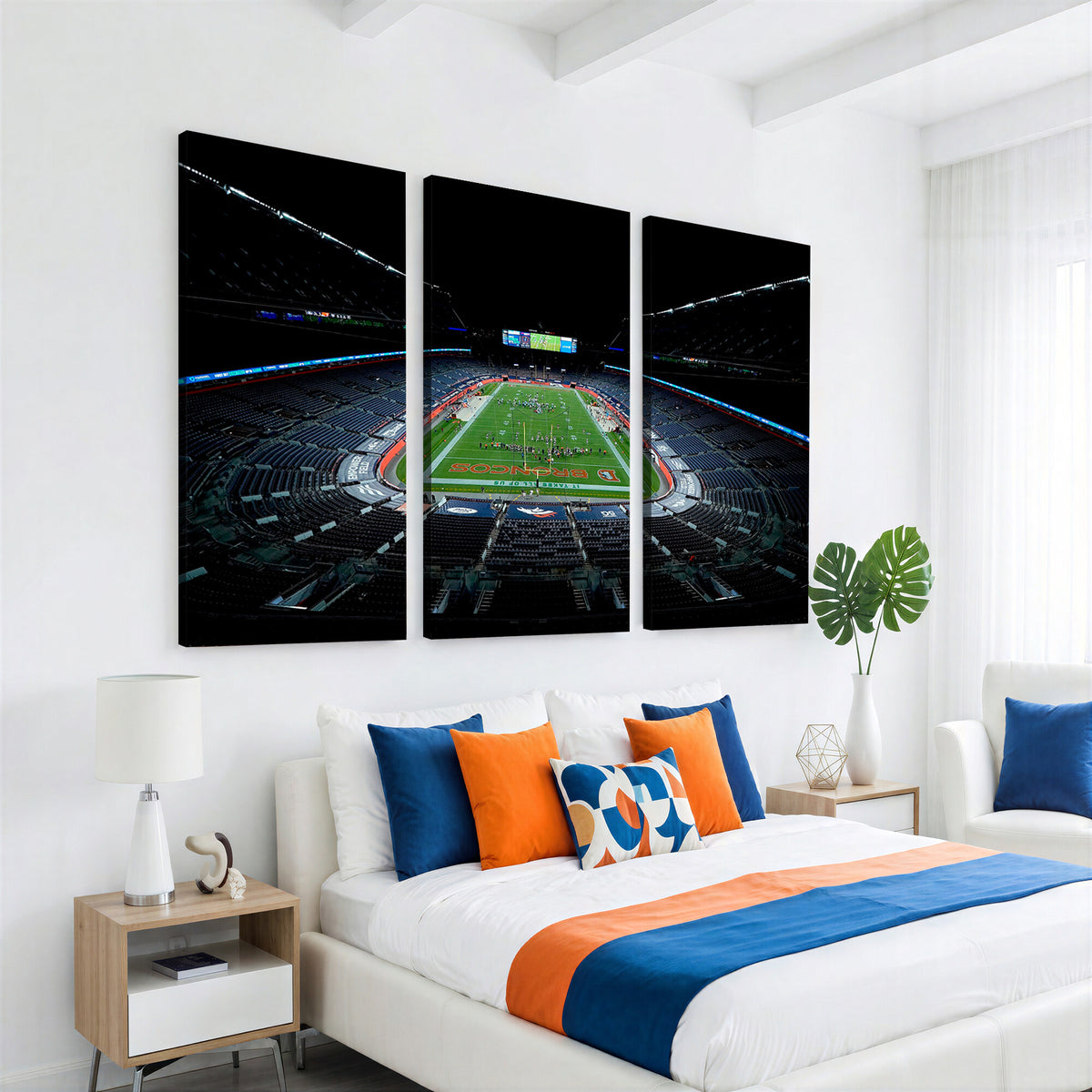 14797-MGV-CV-36X24 - Denver Broncos Football Team Print Canvas- Denver Empower Field at Mile High Stadium Wall Art Canvas
