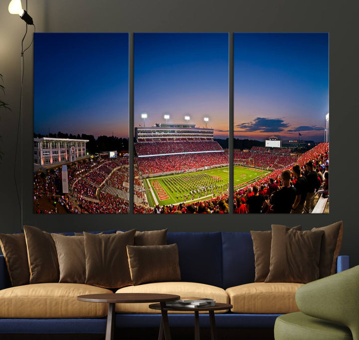 Wolfpack Football Team Print - Raleigh Carter-Finley Stadium Wall Art Canvas Print