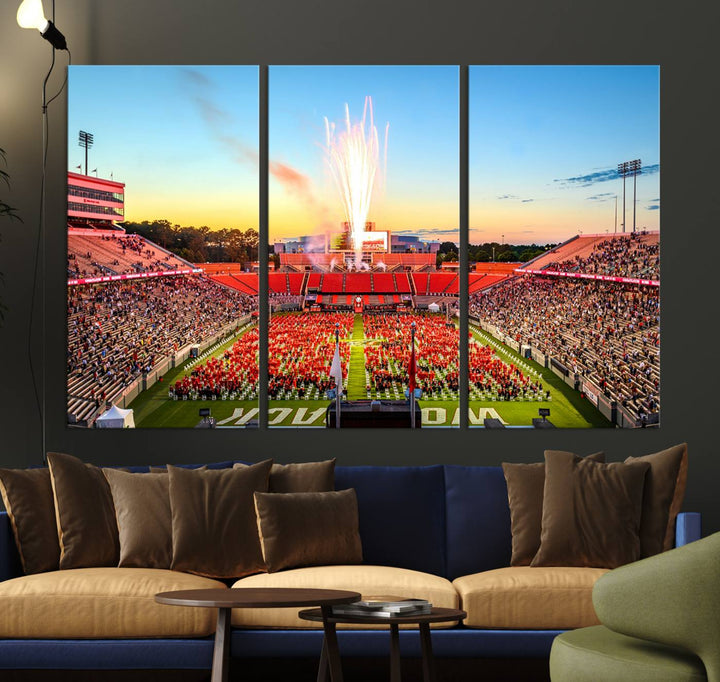 North Carolina State University Wolfpack Football Team Print - Raleigh Carter-Finley Stadium Wall Art Canvas Print