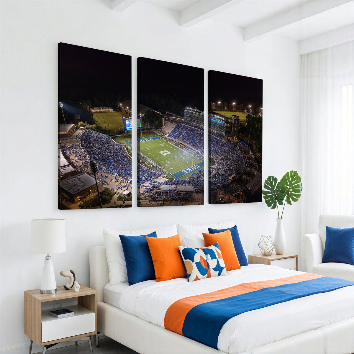 42347-MGV-CV-36X24 - Duke University Blue Devils Football Print Canvas - Durham Wallace Wade Stadium Wall Art Canvas